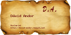 Dávid Andor névjegykártya