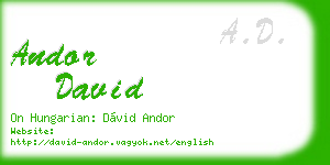 andor david business card
