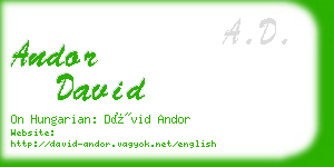 andor david business card